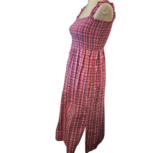 Waverly Grey Shirred Bodice Cami SunDress, Size XL, Pink Plaid - Picture 6 of 10